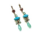 Mariana Earrings Turquoise, Blue & Topaz Swarovski Crystals Rising Sun Dancing The night Away Coll. - Image 3