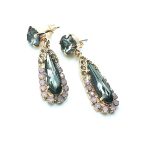 Earrings By Mariana Woman Rich Clear Pink and Smoked Light Blue Swarovski Crystals - Image 2