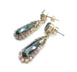 Earrings By Mariana Woman Rich Clear Pink and Smoked Light Blue Swarovski Crystals