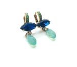 Mariana Earrings Blue Quartz & Pacific Opal Swarovsky Crystals Blue Lagoon Ambrosia Coll. - Image 3
