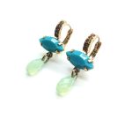 Mariana Earrings Turquoise & Opal Swarovsky Crystals Danding The Night Away Coll.