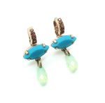 Mariana Earrings Turquoise & Opal Swarovsky Crystals Danding The Night Away Coll. - Image 2