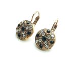 Earrings By Mariana Masai Africa Coll. Black & Clear Flower Shape Austrian Crystals - Image 3