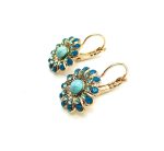 Mariana Earrings Flower Shape Blue Austrian Crystals Zambezi Africa Coll. - Image 2