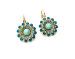 Mariana Earrings Flower Shape Blue Austrian Crystals Zambezi Africa Coll. - Image 3