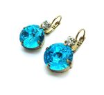 Earrings By Mariana Woman Beautiful Round Clear and Light Blue Swarovski Crystals