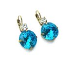 Earrings By Mariana Woman Beautiful Round Clear and Light Blue Swarovski Crystals - Image 3