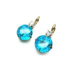 Earrings By Mariana Woman Beautiful Round Clear and Light Blue Swarovski Crystals - Image 2