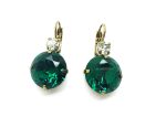 Mariana Earrings Special Green & Clear Round Austrian Crystals My Treasures Coll.