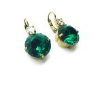 Mariana Earrings Special Green & Clear Round Austrian Crystals My Treasures Coll. - Image 2