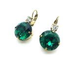 Mariana Earrings Special Green & Clear Round Austrian Crystals My Treasures Coll. - Image 3