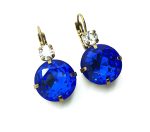 Mariana Earrings Special Large Blue & Clear Swarovski Crystals Magnolia Coll. - Image 3