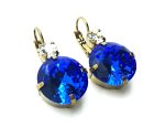 Mariana Earrings Special Large Blue & Clear Swarovski Crystals Magnolia Coll. - Image 2