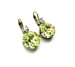 Mariana Earrings Beautiful Round Clear & Light Olive Green Large Austrian Crystals My Treasures Coll. - Image 2