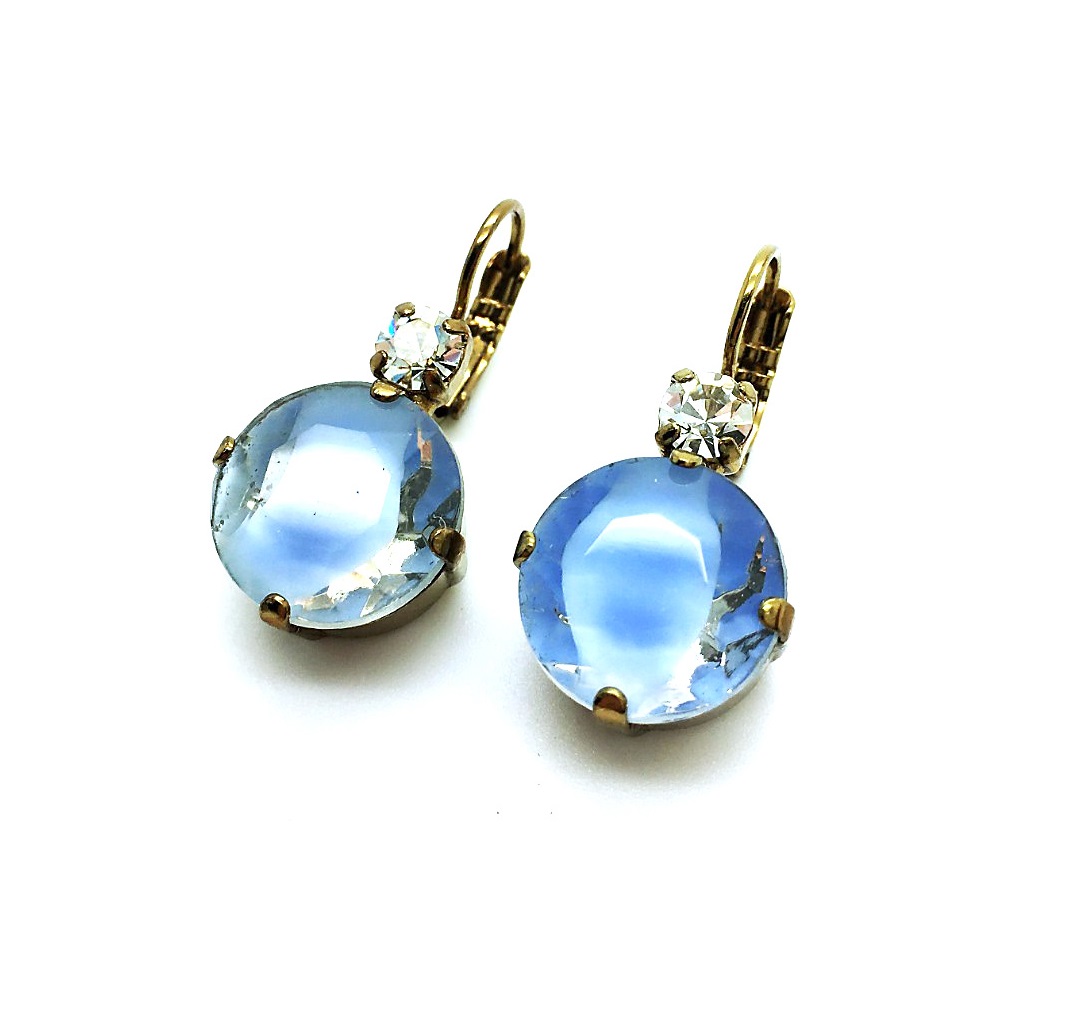 E-1506-129-5-EG6 (1) Earrings By Mariana Woman Special Large Clear and Light Blue Swarovski Crystals - Image 1