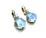 Earrings By Mariana Woman Special Large Clear and Light Blue Swarovski Crystals - Image 3