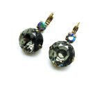 Earrings By Mariana Woman Large Black Diamond  and AB Swarovski Crystals - Image 2