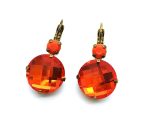 Earrings By Mariana Woman Faceted Hyacinth and Orange Swarovski Crystals - Image 3
