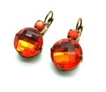 Earrings By Mariana Woman Faceted Hyacinth and Orange Swarovski Crystals
