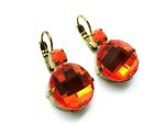 Earrings By Mariana Woman Faceted Hyacinth and Orange Swarovski Crystals - Image 2
