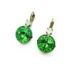 Earrings By Mariana Woman Large Chrysolite Opal and Peridot Swarovski Crystals - Image 2