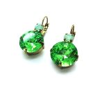 Earrings By Mariana Woman Large Chrysolite Opal and Peridot Swarovski Crystals