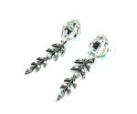 Mariana Earrings Leaf Shape & Clear Crystals Silver On A Clear Day Inspiration Coll.
