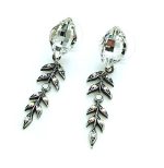 Mariana Earrings Leaf Shape & Clear Crystals Silver On A Clear Day Inspiration Coll. - Image 3