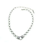 Mariana Necklace Silver Circles and White Crystals On A Clear Day Inspiration Coll. - Image 2