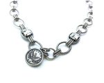 Mariana Necklace Pandant Silver Coin and Clear Crystals On A Clear Day Inspiration Coll. - Image 3
