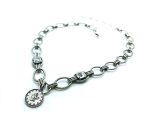 Mariana Necklace Pandant Silver Coin and Clear Crystals On A Clear Day Inspiration Coll.