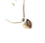 Necklace Pendant By Mariana Woman Locket Pearl Heart Shape and Swarovski Crystals - Image 3