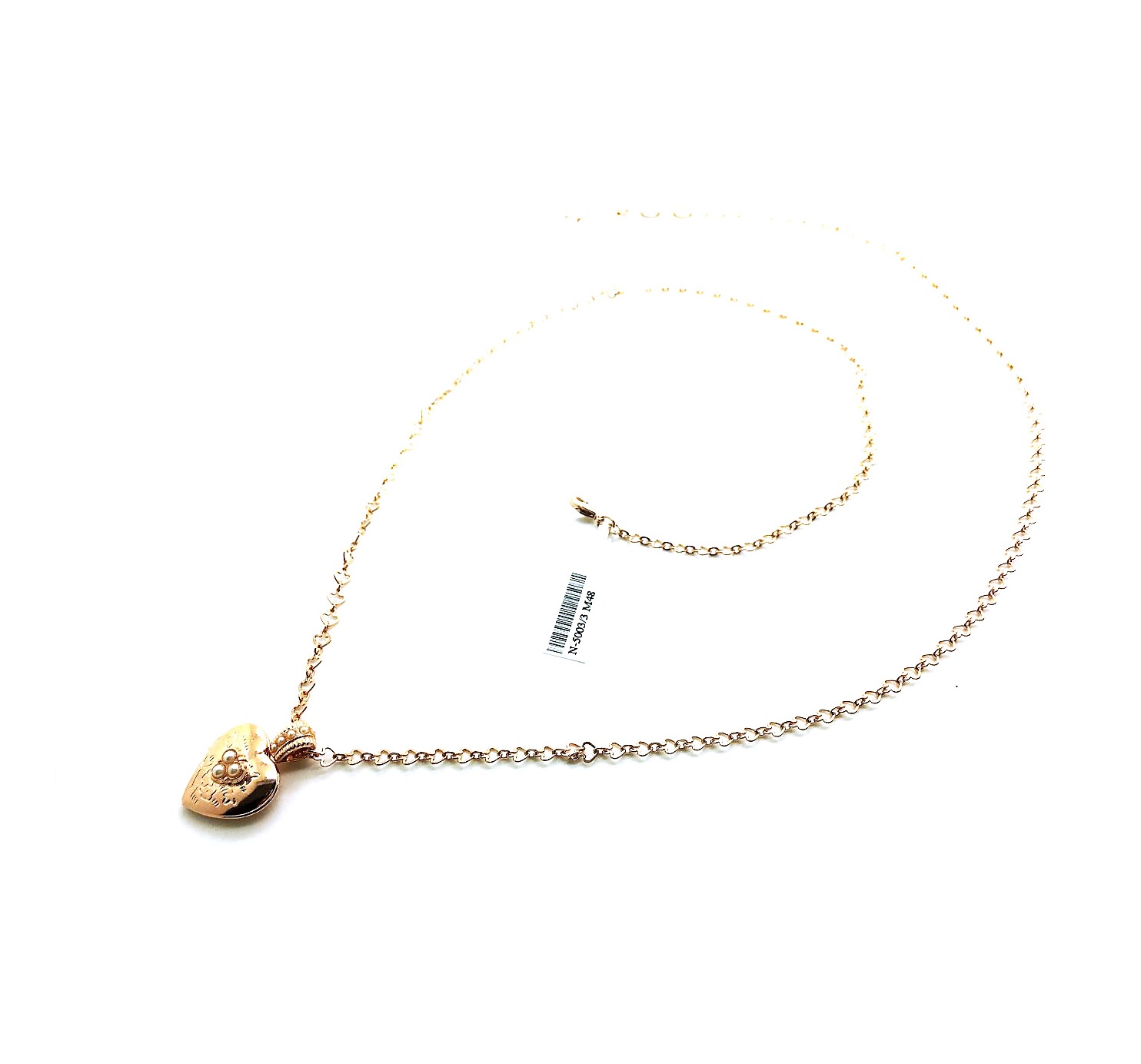 N-5003-3-M48-RG (5) Necklace Pendant By Mariana Woman Locket Pearl Heart Shape and Swarovski Crystals - Image 1