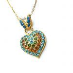 Mariana Necklace Pendant Turquoise Heart Shape Swarovski Crystal Kokomo Songbook Coll.