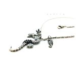 Mariana Pendant Necklace Black & White Swarovski Crystals Seahorse Harmony East Meets West Coll. - Image 3