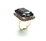 Mariana Ring Large Rectangle Purple Amethyst Swarovski Crystal  My Treasures Coll. - Image 3