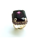 Mariana Ring Large Rectangle Purple Amethyst Swarovski Crystal  My Treasures Coll. - Image 2