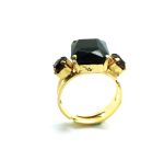 Mariana Ring Black Rectangle & Brown Austrian Crystals My Treasures Coll. - Image 3