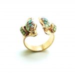 Mariana Ring Green & Opal Austrian Crystals Morning Glory East Meets West Coll.