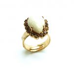 Ring By Mariana Woman Pair Shape Topaz and Sand Swarovski Crystals - Image 3
