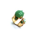 Mariana Ring Apple Green & Peridot Round Shape Swarovski Crystal Oasis Silk Road Coll. - Image 3