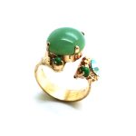 Mariana Ring Apple Green & Peridot Round Shape Swarovski Crystal Oasis Silk Road Coll. - Image 2