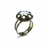 Mariana Ring Moon Stone and White Crystal Swarovski My Treasures Coll.