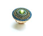 Ring By Mariana Woman Apple Green and Blue Swarovski Crystals - Image 3