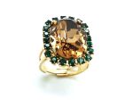 Mariana Ring Honey Oval Shape & Green Swarovski Crystals Bliss Nirvana Coll. - Image 3