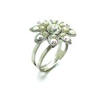 Mariana Ring Flower Shape Pearls & Clear Austrian Crystals My Treasures Coll.