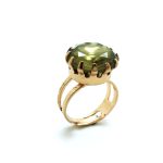 Ring By Mariana Woman beautiful Classy Round Green Swarovski Crystal