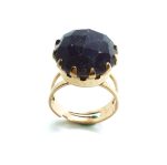 Mariana Ring Faceted Syntetic Azurite Mineral Round Shape My Treasures Coll. - Image 2