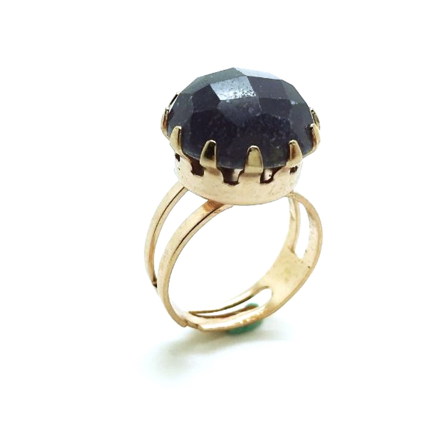 R-7133-M3-RG (2) Mariana Ring Faceted Syntetic Azurite Mineral Round Shape My Treasures Coll. - Image 1