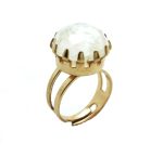 Mariana Ring Beautiful Rose Quartz Mineral Champagne & Caviar Nirvana Coll.